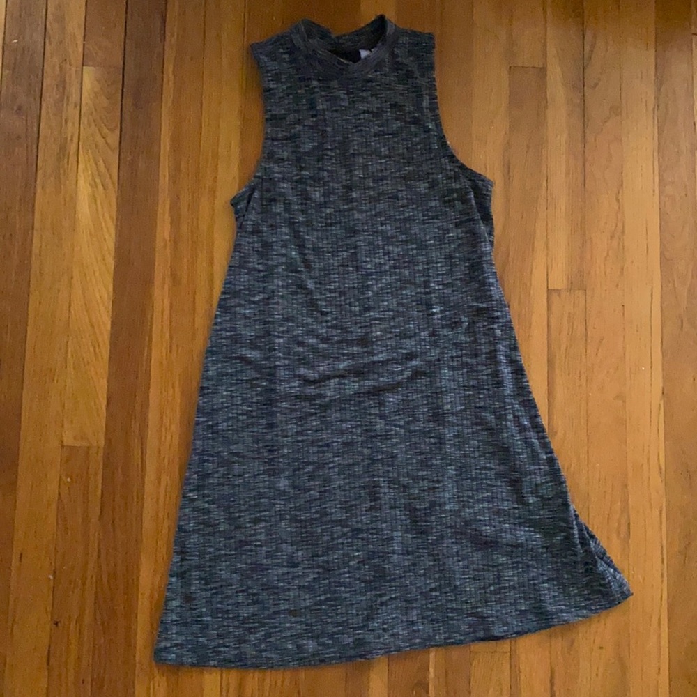 Ribbed Sleeveless Swing Dress